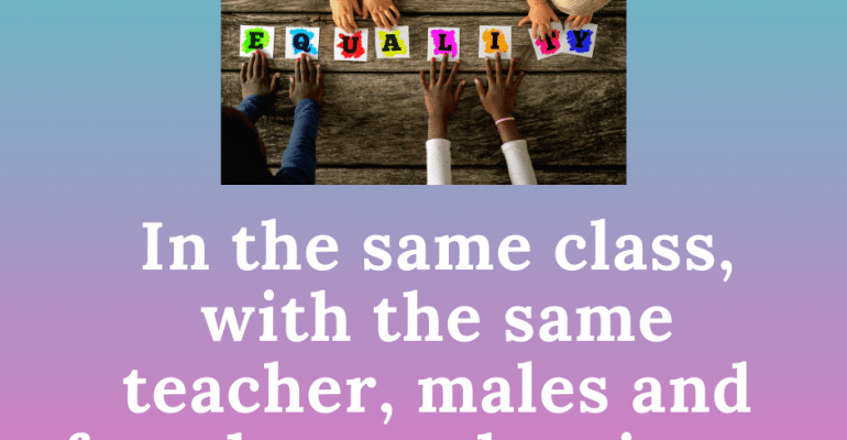 In the same class, with the same teacher, males and females can be given a different education – Atlantic International University