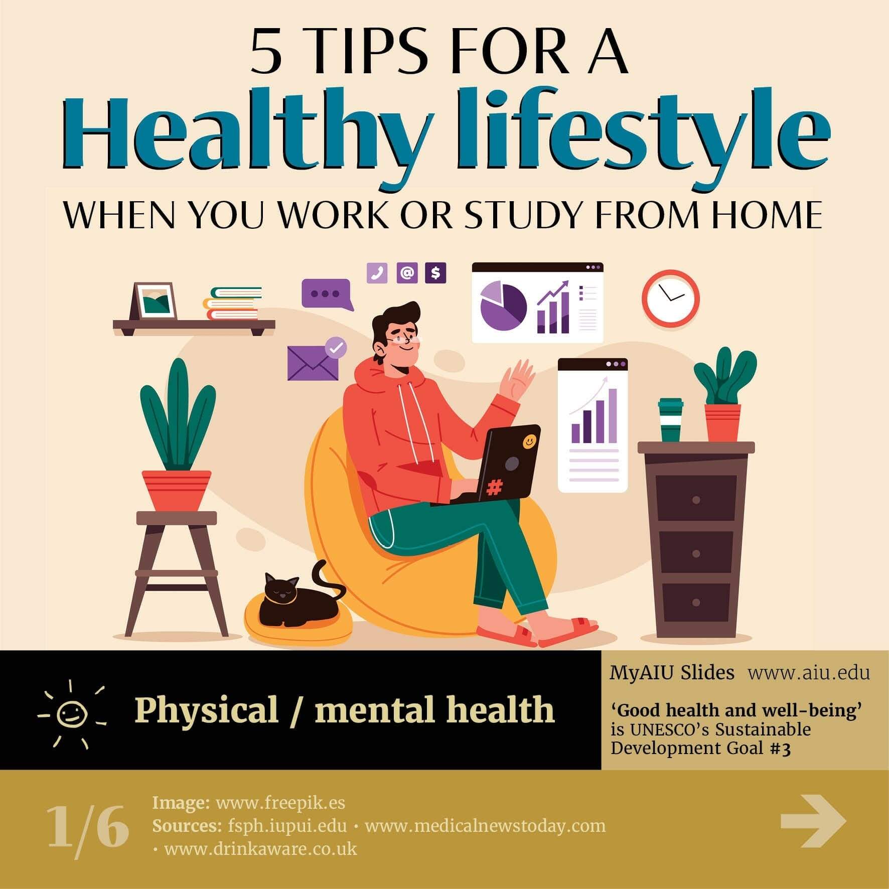 5 Tips for a Healthy Lifestyle while Working or Studying from Home