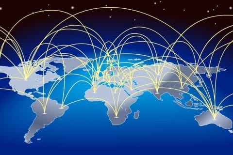 World trade map background