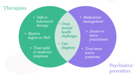 Therapists vs. Psychiatric providers